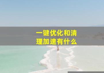 一键优化和清理加速有什么