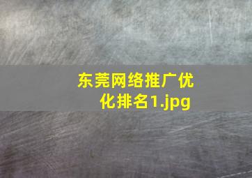 东莞网络推广优化排名