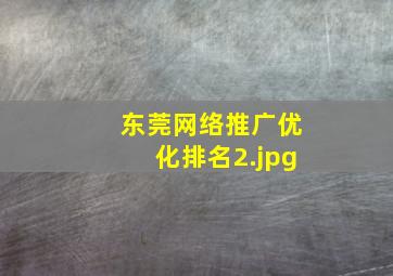 东莞网络推广优化排名