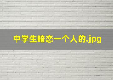中学生暗恋一个人的