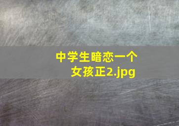 中学生暗恋一个女孩正