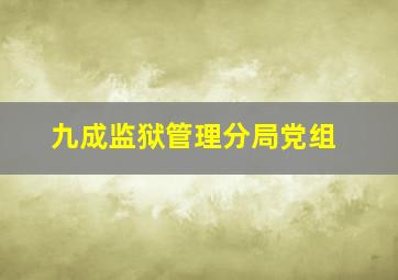 九成监狱管理分局党组