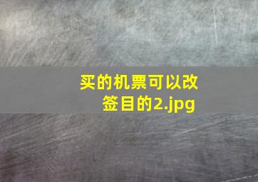 买的机票可以改签目的