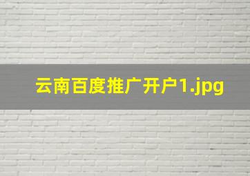 云南百度推广开户