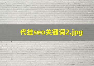 代挂seo关键词