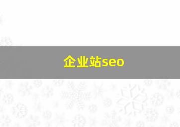 企业站seo