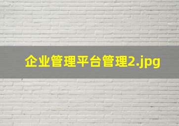 企业管理平台管理