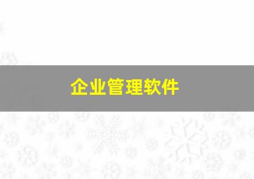 企业管理软件