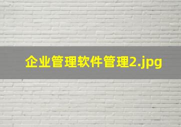 企业管理软件管理