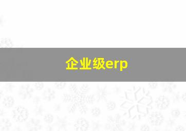 企业级erp
