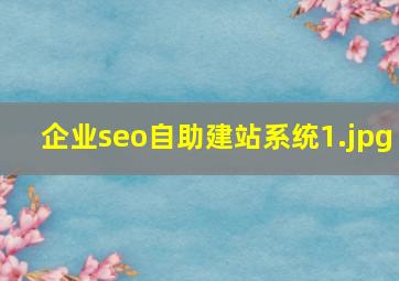 企业seo自助建站系统