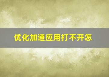 优化加速应用打不开怎