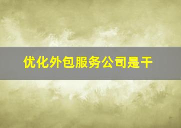 优化外包服务公司是干