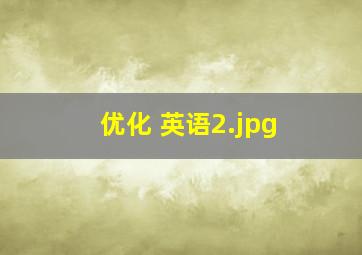 优化 英语