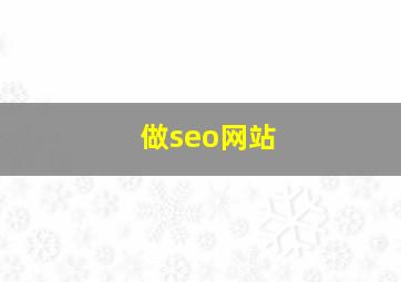 做seo网站