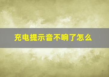充电提示音不响了怎么