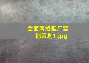 全面网络推广营销策划