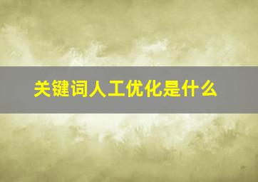 关键词人工优化是什么