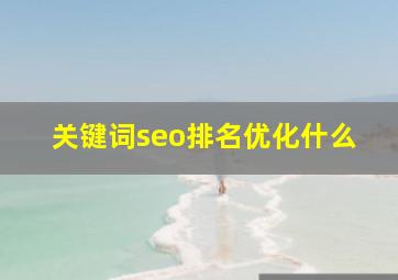 关键词seo排名优化什么