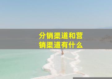 分销渠道和营销渠道有什么