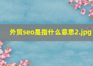 外贸seo是指什么意思