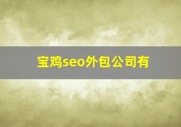 宝鸡seo外包公司有