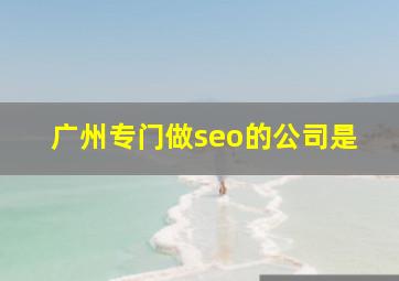 广州专门做seo的公司是
