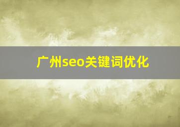 广州seo关键词优化
