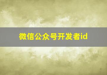 微信公众号开发者id