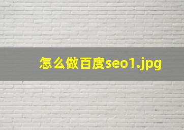 怎么做百度seo