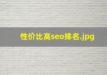 性价比高seo排名