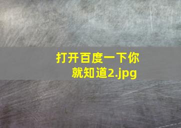 打开百度一下你就知道