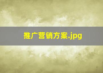 推广营销方案