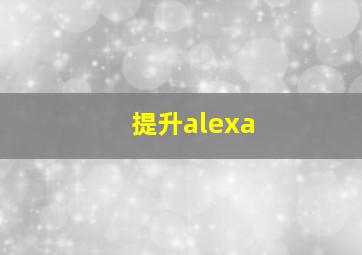 提升alexa