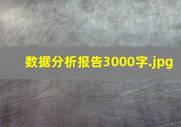 数据分析报告3000字