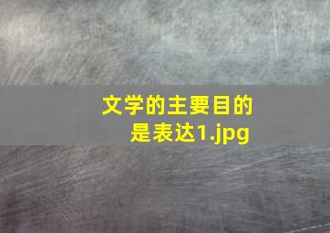 文学的主要目的是表达