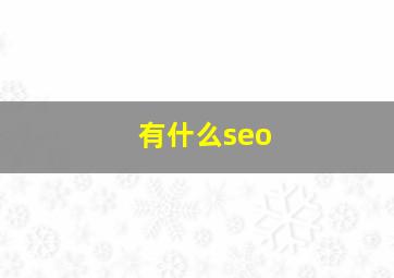 有什么seo