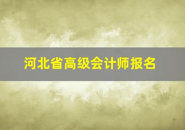 河北省高级会计师报名