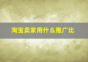 淘宝卖家用什么推广比
