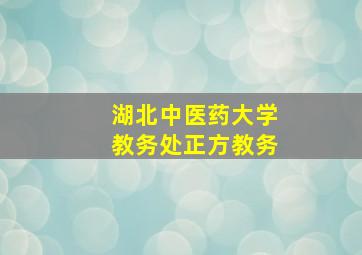 湖北中医药大学教务处正方教务