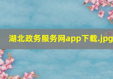 湖北政务服务网app下载