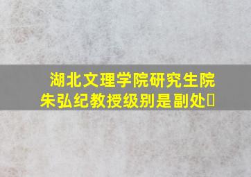 湖北文理学院研究生院朱弘纪教授级别是副处�