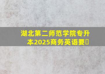 湖北第二师范学院专升本2025商务英语要�