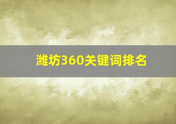 潍坊360关键词排名