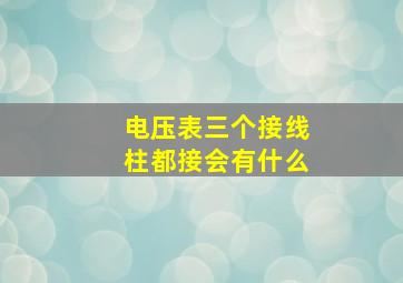 电压表三个接线柱都接会有什么