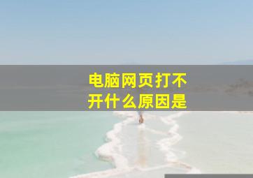 电脑网页打不开什么原因是