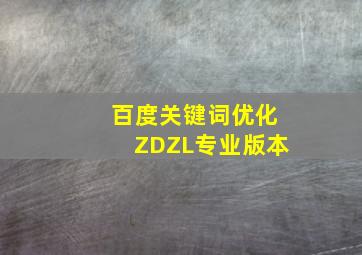 百度关键词优化ZDZL专业版本