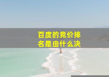 百度的竞价排名是由什么决