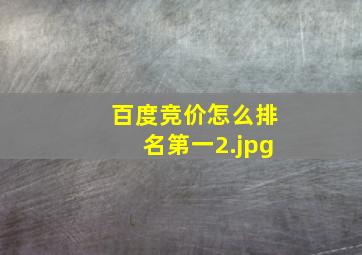 百度竞价怎么排名第一