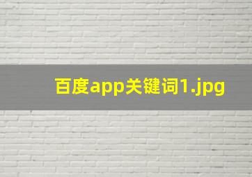 百度app关键词